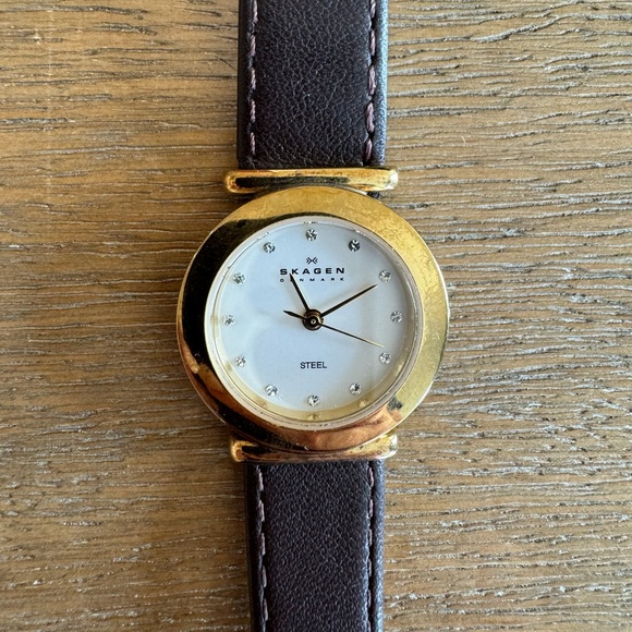 Skagen Women’s Watch - Gold with Brown Leather - Picture 1 of 4